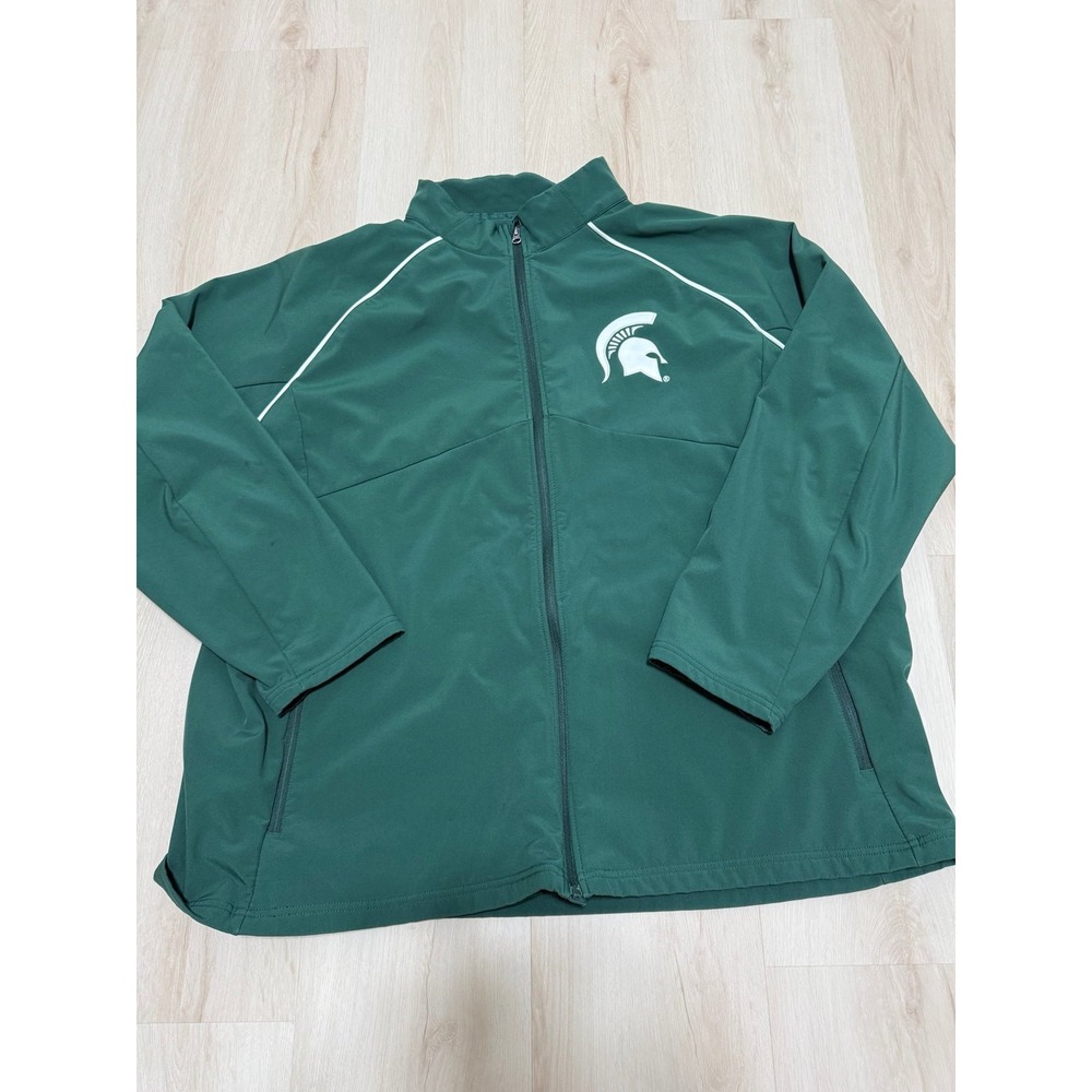 Men's Size 3XL MSU Full Zip Performance Jacket - Green